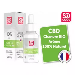 So Good Huile bio CBD chanvre 30ml - Chanvre 100% naturel sans THC