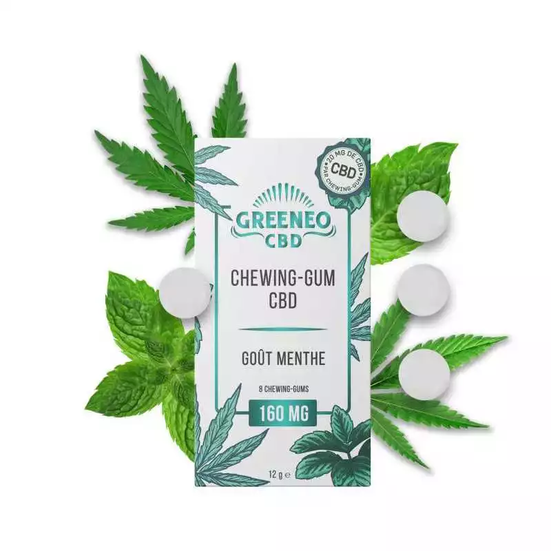Chewing-gum CBD menthe 160mg - Greeneo - Substitut cannabis sans THC
