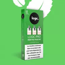 Cartouche logic pro parfum menthe fraiche, garantie sans fuite pour votre cigarette électronique, pas cher.