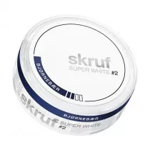 Super White BJØRNEBÆR (Mûre) Super Slim - SKRUF - Nicotine Pouch (sachet) sans tabac - Smokingbox