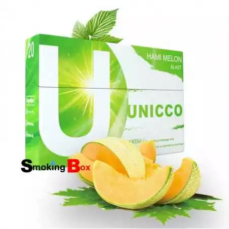 Hami melon blast (melon) stick heets aux herbes (hnb) au sel de nicotine sans tabac - unicco - compatible iqos